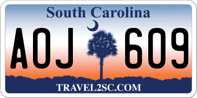 SC license plate AOJ609