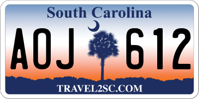 SC license plate AOJ612