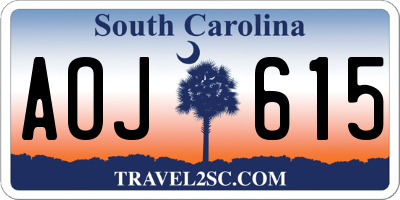 SC license plate AOJ615