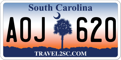 SC license plate AOJ620