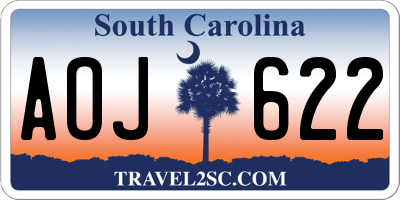 SC license plate AOJ622