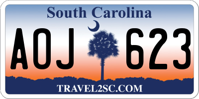 SC license plate AOJ623