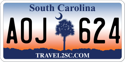 SC license plate AOJ624