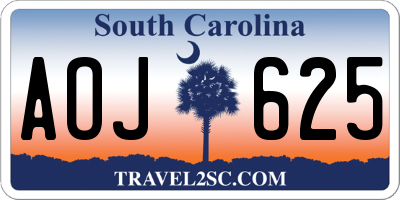 SC license plate AOJ625