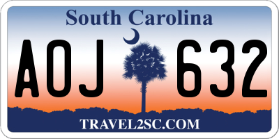 SC license plate AOJ632