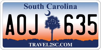 SC license plate AOJ635