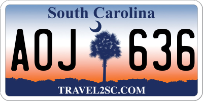 SC license plate AOJ636