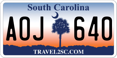 SC license plate AOJ640