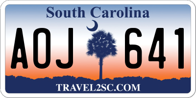 SC license plate AOJ641