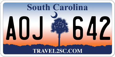 SC license plate AOJ642