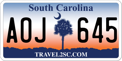 SC license plate AOJ645