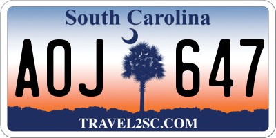 SC license plate AOJ647