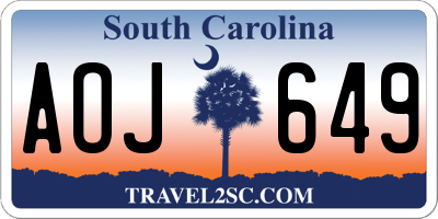 SC license plate AOJ649