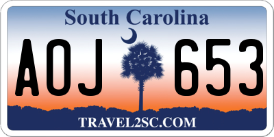 SC license plate AOJ653