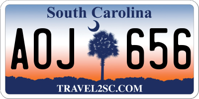 SC license plate AOJ656