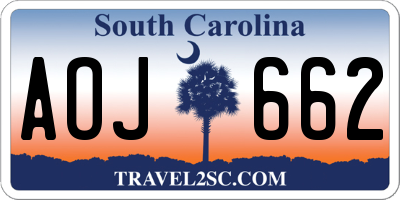 SC license plate AOJ662