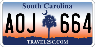 SC license plate AOJ664