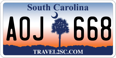 SC license plate AOJ668