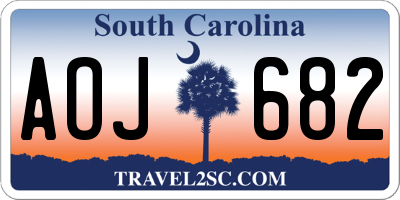 SC license plate AOJ682