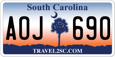 SC license plate AOJ690