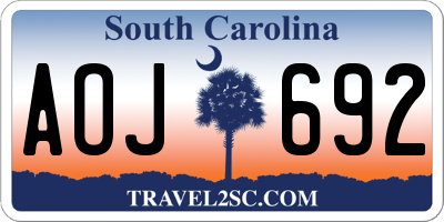 SC license plate AOJ692