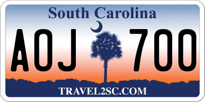SC license plate AOJ700