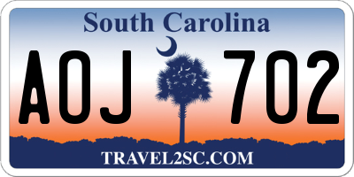 SC license plate AOJ702