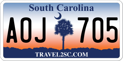 SC license plate AOJ705