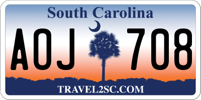SC license plate AOJ708