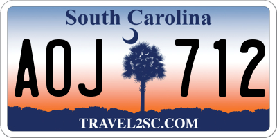 SC license plate AOJ712