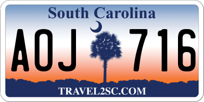 SC license plate AOJ716