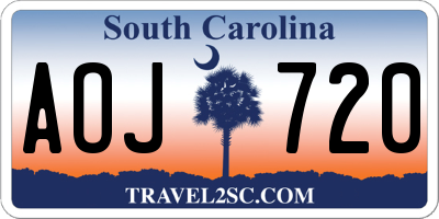 SC license plate AOJ720
