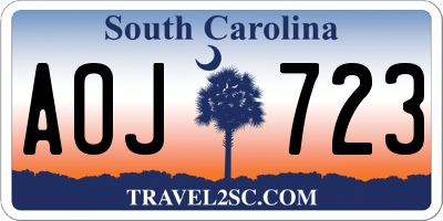 SC license plate AOJ723