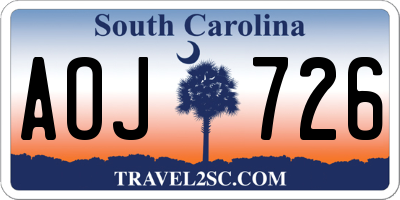 SC license plate AOJ726