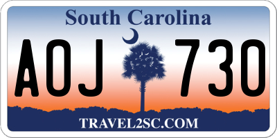 SC license plate AOJ730