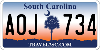 SC license plate AOJ734