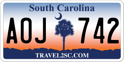 SC license plate AOJ742