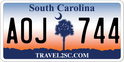 SC license plate AOJ744