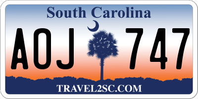 SC license plate AOJ747