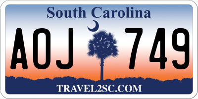SC license plate AOJ749