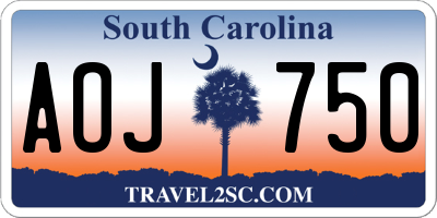 SC license plate AOJ750