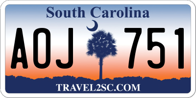 SC license plate AOJ751