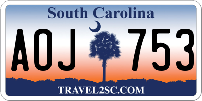 SC license plate AOJ753