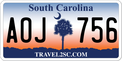 SC license plate AOJ756