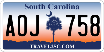SC license plate AOJ758
