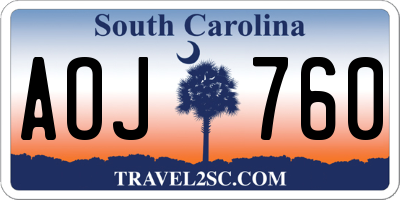 SC license plate AOJ760