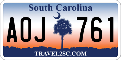 SC license plate AOJ761