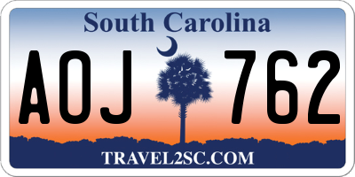 SC license plate AOJ762