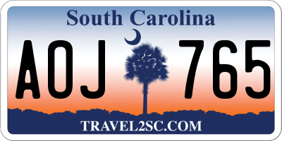 SC license plate AOJ765