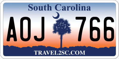 SC license plate AOJ766